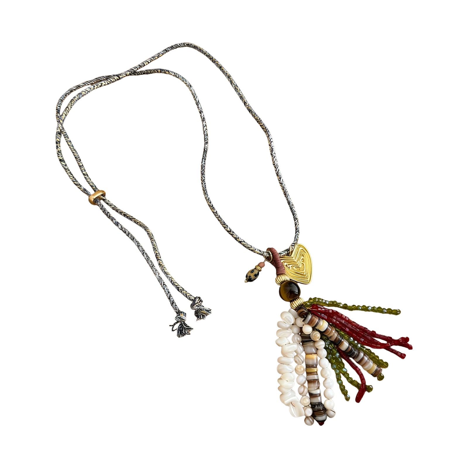 Collar de flecos de cuentas bohemias estilo cadena de sueter larga 7