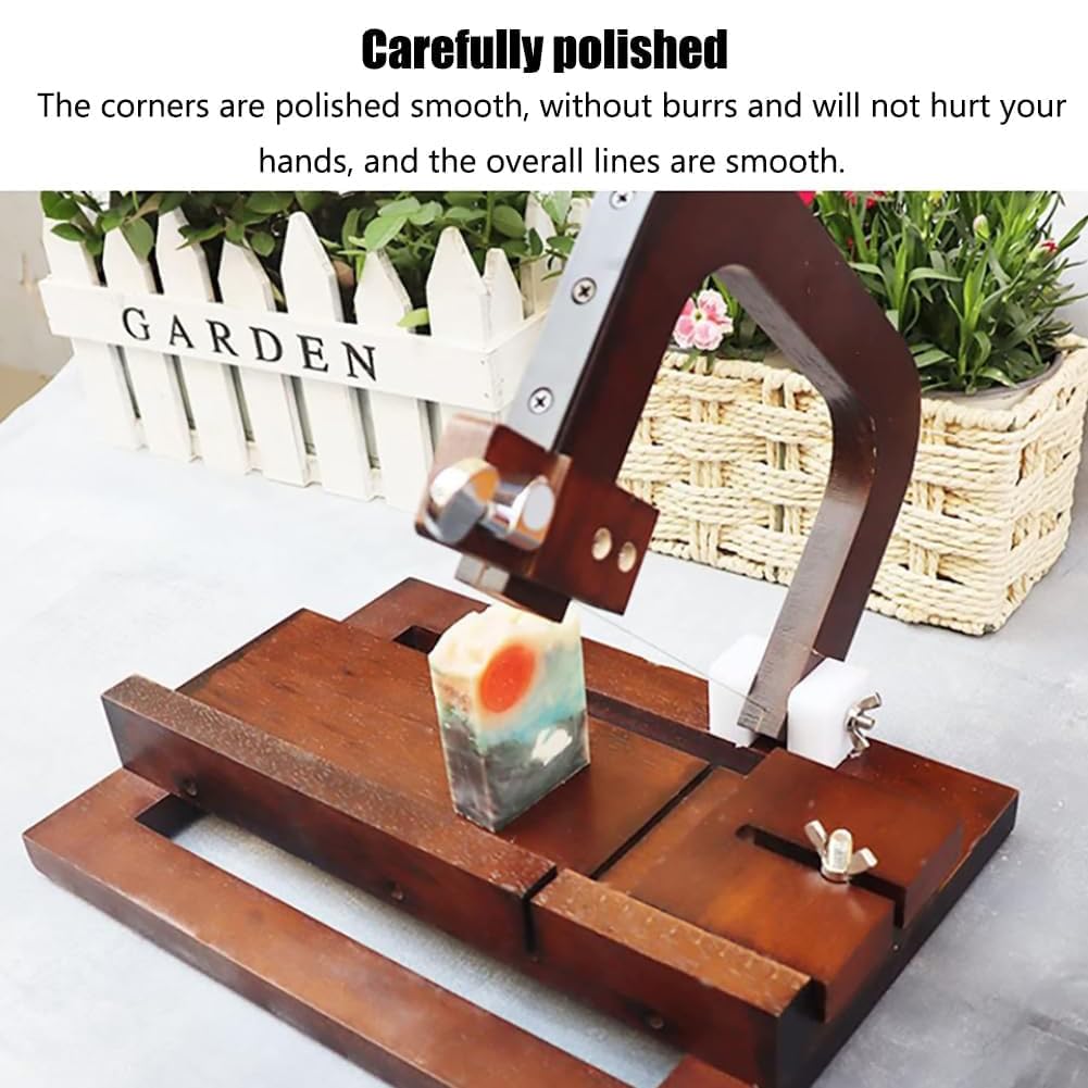 Questa Macchina per Tagliare Il Filo di Sapone, Taglia Sapone in Legno di Noce Nero con Scala, Strumento per affettare Il Filo Regolabile, Altezza Massima di Taglio 12 cm, per Sapone Fatto a