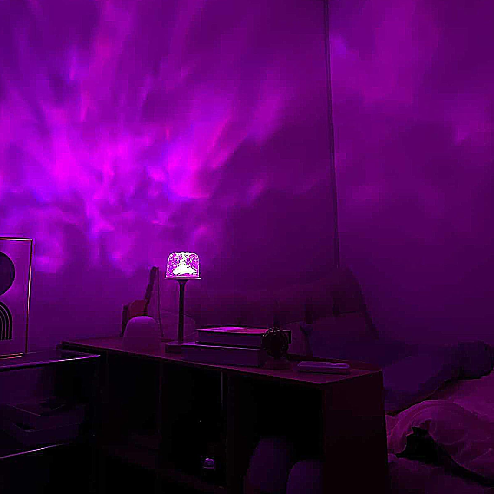 Generico LED Projector Lights, Multi Colors Ambient Lamp, Remoted Night Light, Sturdy Build, Relaxing Mood Lighting for Meditations Game Playroom Table Living Room, 12.7x12.7x32.1cm
