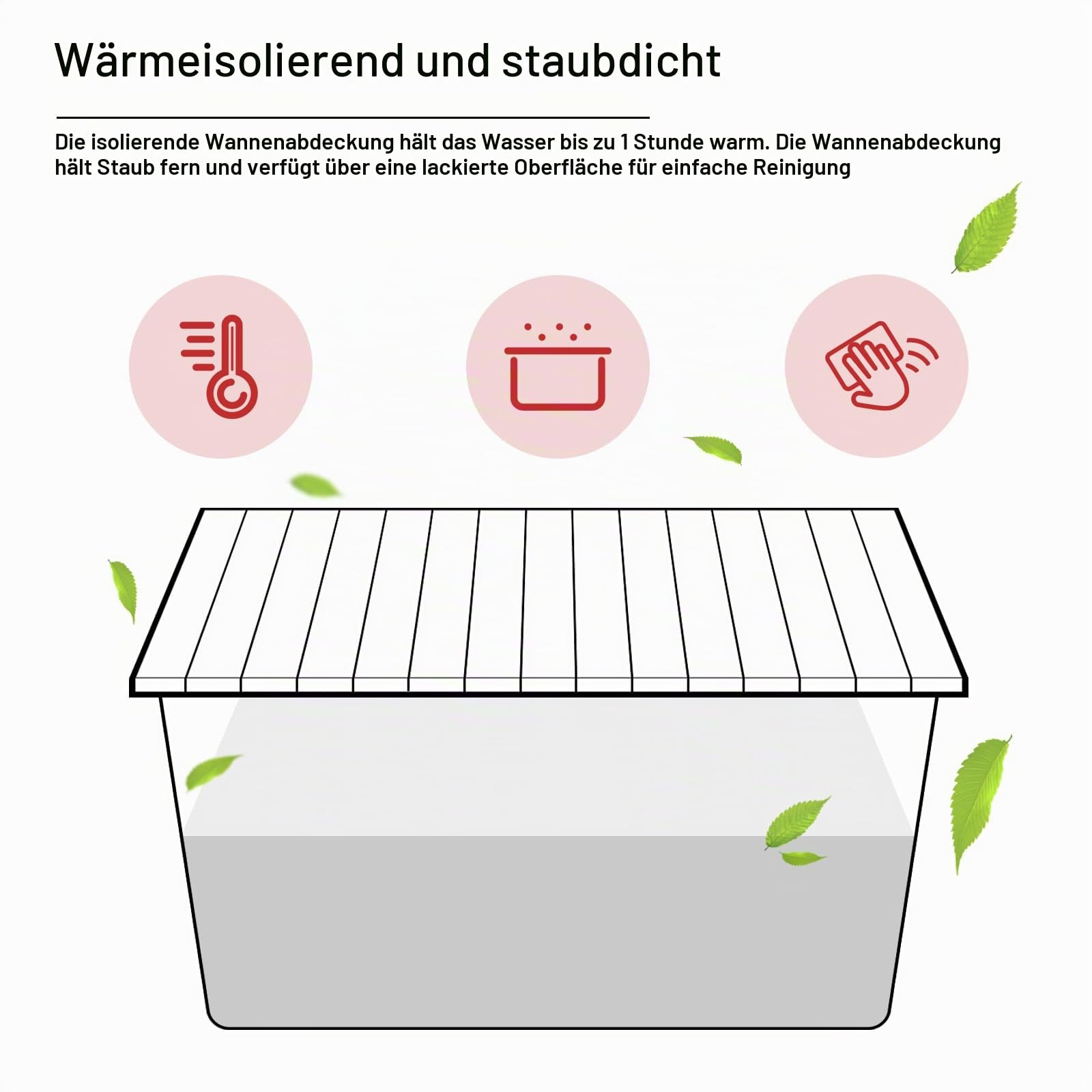 HIYOUGO Badewannenabdeckung, 180 × 80cm Faltbare Badewanne, Wasserdicht Staubdicht, für Haus Badewannen Badezimmer