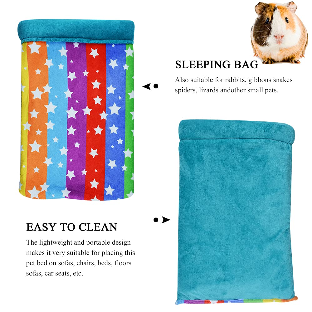 Hamster-Schlafsack, HOMEYA für kleine Haustiere, weiches Flanell, Hausbett, Nest, Verstecktasche, Schlafbett für Igel, Eichhörnchen, Hasen, Ratten, warmes Käfig-Dekorationszubehör (35.6x27.9 cm)