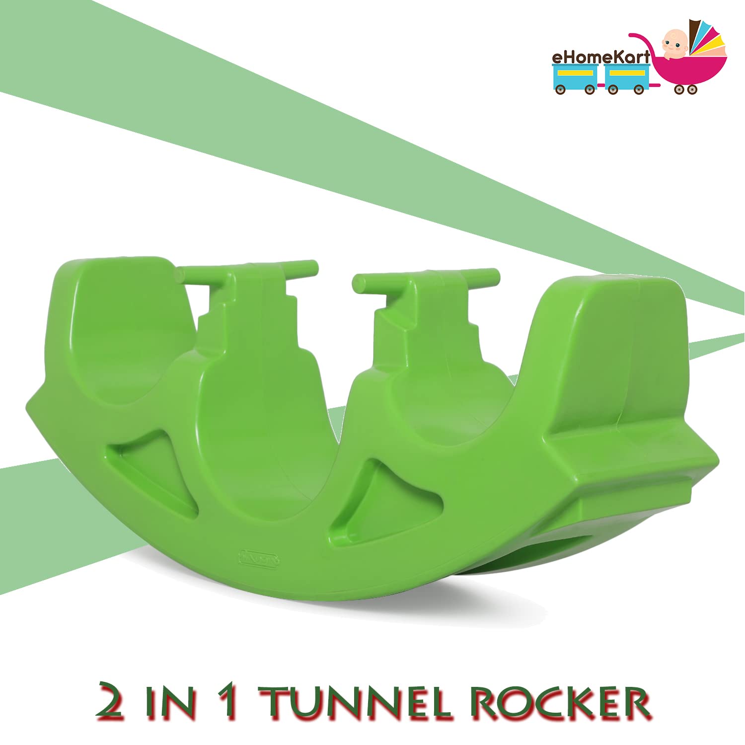 eHomeKart Playgro 3 In 1 See Saw Tunnel Rocker For Kids -Green, 2 In 1 Tunnel And Rocker For Indoors And Outdoors Toy For Boys And Girls Of Age 1-8 Years - Dimesnsions: 106 X 26 X 42 Cm, Piece 1 - Image 6 thumbnail