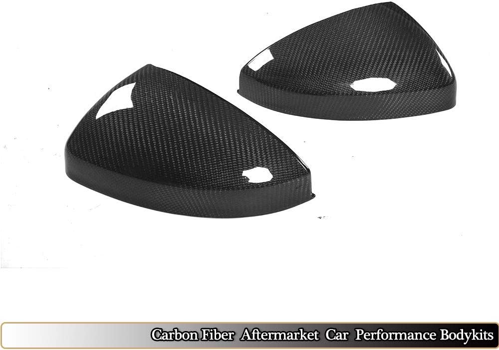 Carbon Fiber Mirror Cover Fits for Audi TT TTS TTRS Sline MK3 Type FV/8S 2Door 2015-2019 Replacement Side Rearview Mirror Caps Exterior Outside Shell (Without Side Assist Holes)