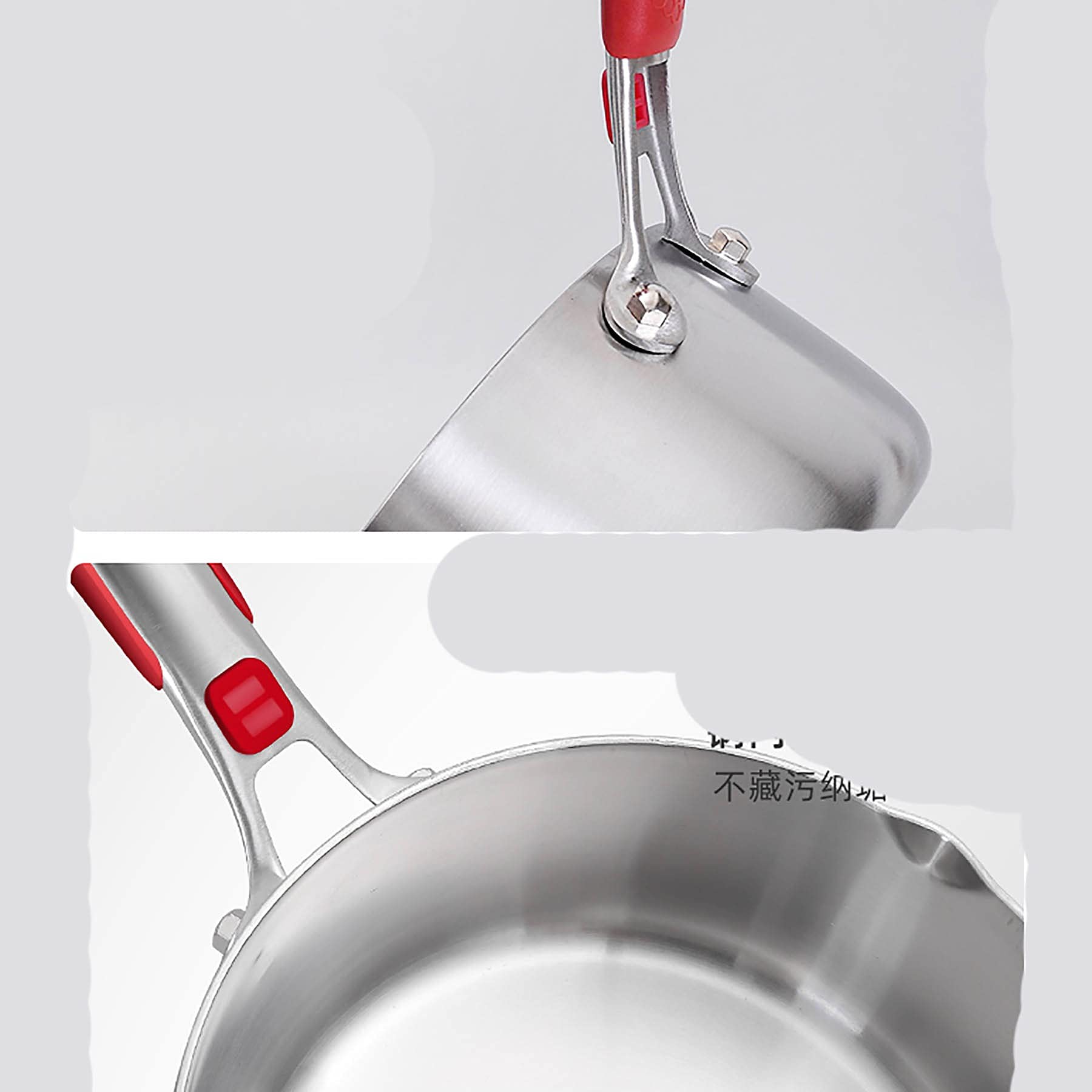 Dampfgartopf/Kleiner Milchtopf/Fritteuse/Suppentopf/Schneepfanne Antihaftbeschichteter Topf aus Edelstahl 316 Haushaltsnahrungsergänzungstopf, 18 cm