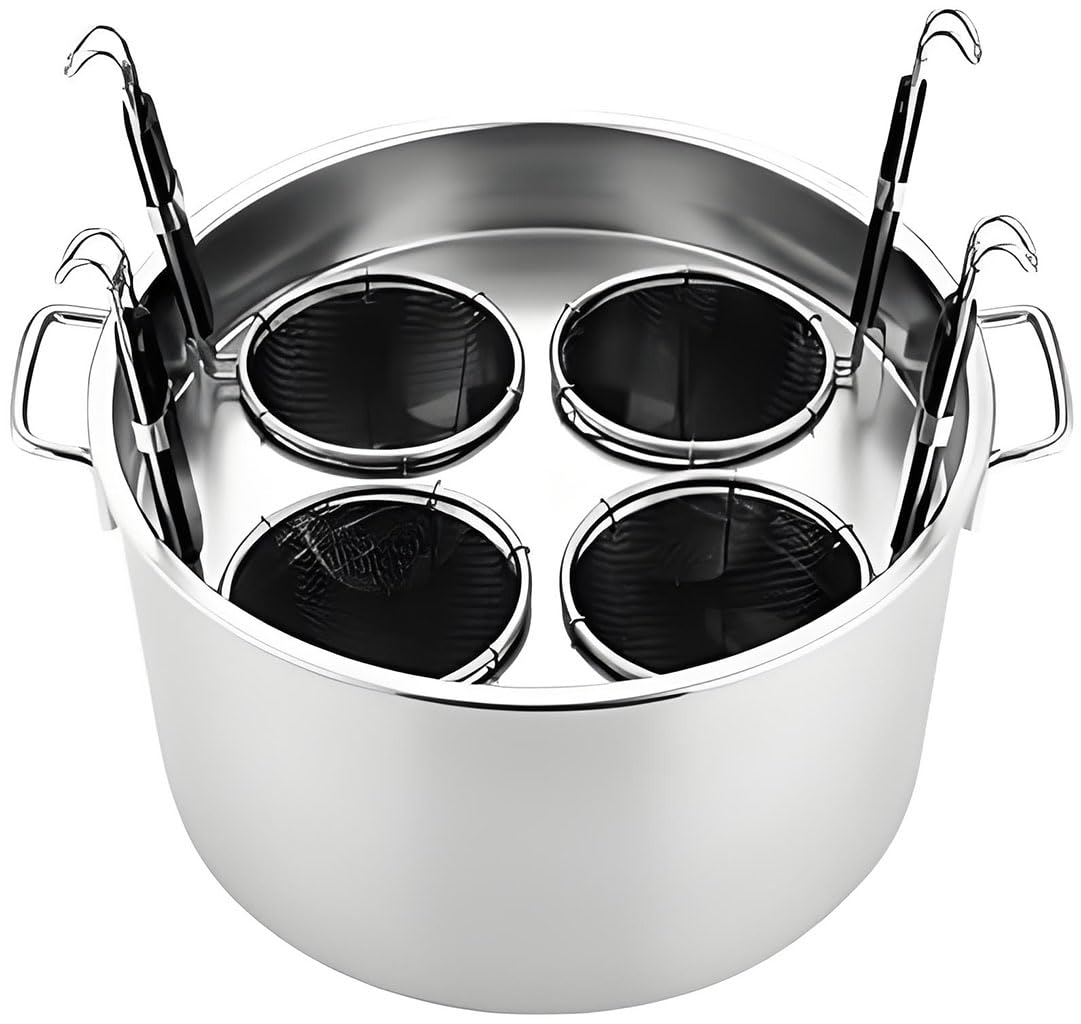 Cuocipasta con cestello, utensile in acciaio inox per tagliatelle, gnocchi e zuppe, versatile accessorio da cucina