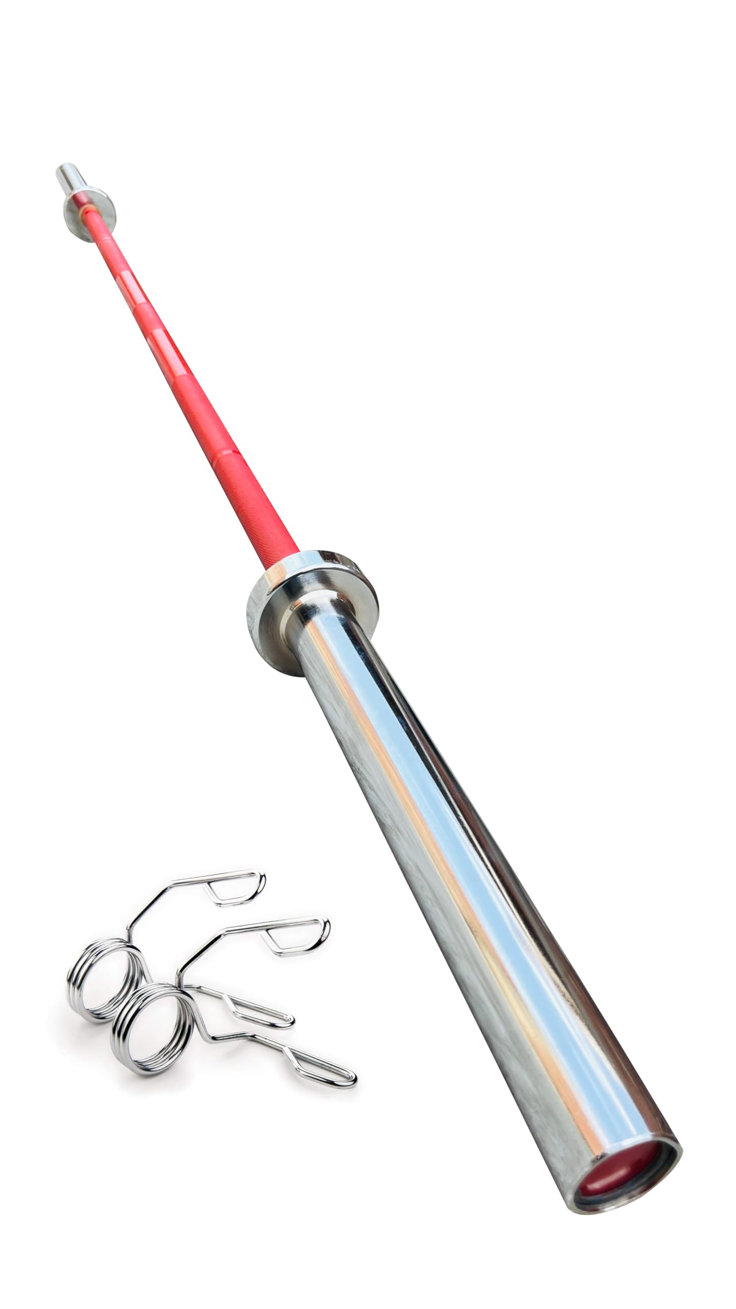 KFX Fitness 7 Feet Straight Olympic Barbell RED and Chrome Rod Heavy Weight Lifting Training for Gym Fitness Workout (30 mm Internal Dia & 50mm Outer Dia) with Heavy Steel Side Locks (B0B9L9FYLX) Amazon Price History, Amazon Price Tracker
