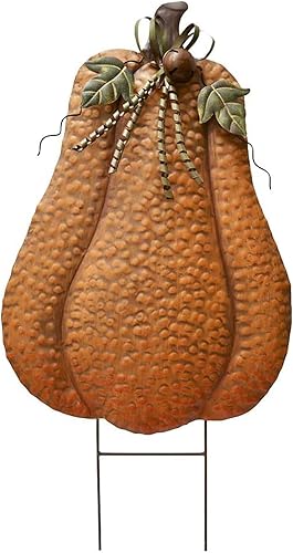 Miniatura 8 de Estacas de metal rústico para patio, decoraciones al aire libre para el hogar, calabazas de metal de pie, estacas de jardín para decoración de