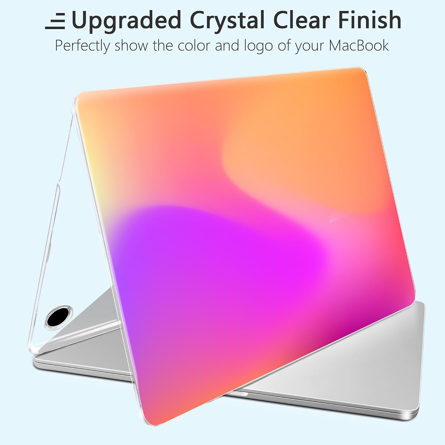 Case for MacBook Air 13.6 Inch M5 2026 M4 (2025) M3 (2024) & M2 (2022) - Coquette Aesthetic Clear Hard Shell Ultimate 6-in-1 Bundle with TPU Keyboard Cover, 2X USB-C Adapters, Aura Gradient