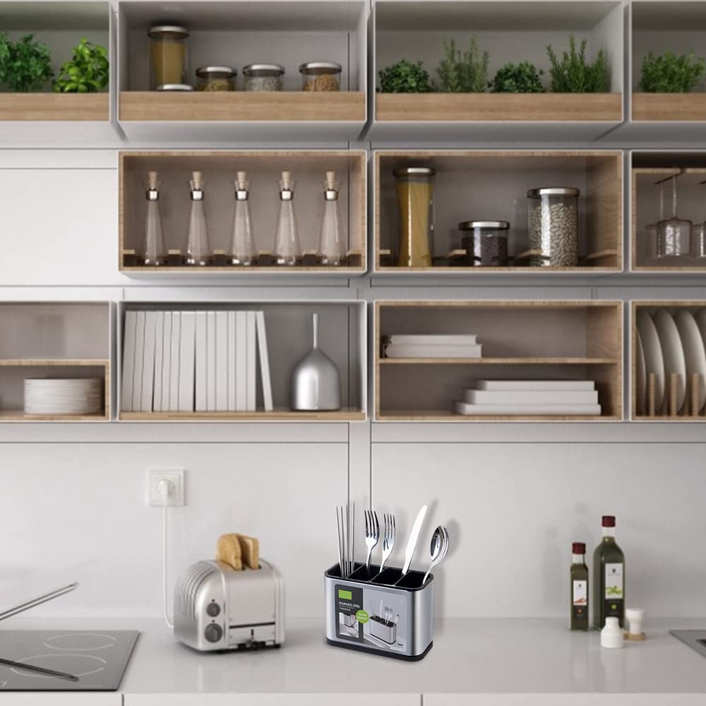 FUYTERY Kitchen Utensil Holder Bacchette In Acciaio Inox Organizer Drain Posate di Stoccaggio Bucket Utensili da cucina Strumento di cottura