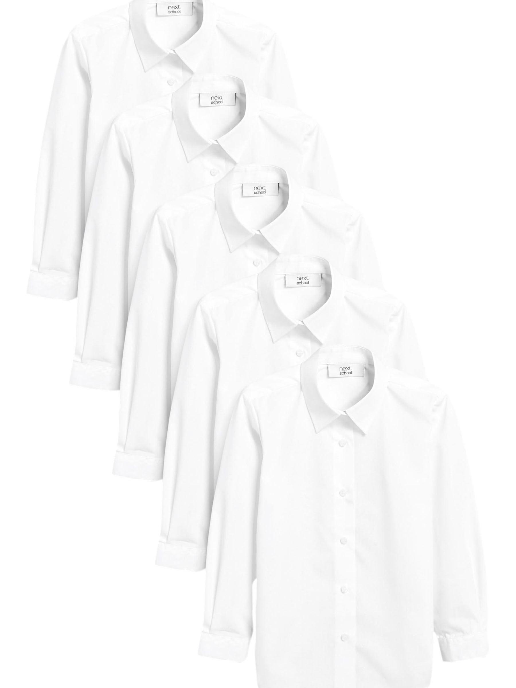 NEXT Fille Chemise d'école Standard habillée à Manches Longues, Lot de 5