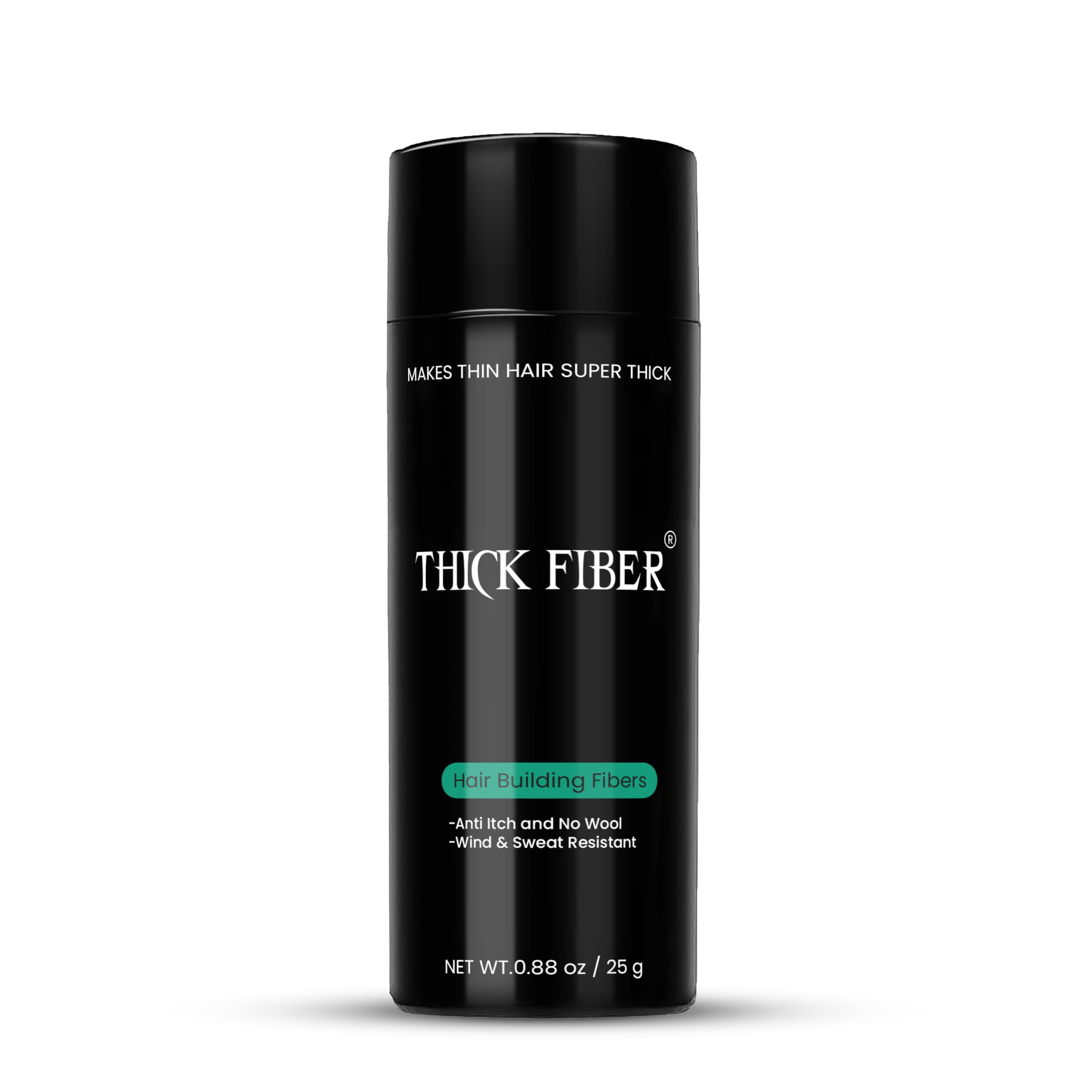 Hair Fibers for Thinning Hair (Black) 25g Bottle, Hair Loss concealer for Men & Women