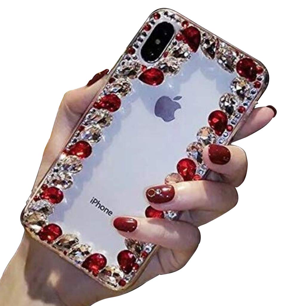 Jesiya for iPhone Xs/iPhone X/iPhone 10 Case 3D Glitter Sparkle Bling Case Luxury Shiny Crystal Rhinestone Diamond Sliver Chain Clear Protective Case Cover for iPhone Xs/iPhone X/iPhone 10 Silver
