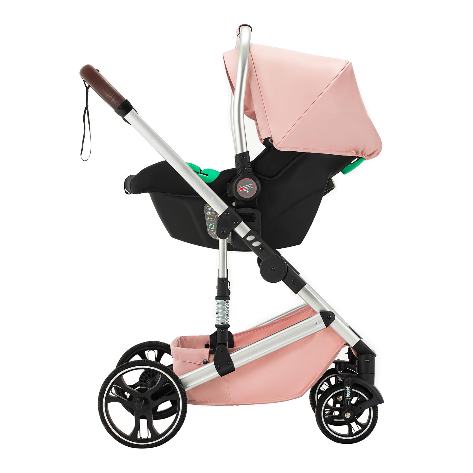 BEBBY BEBBY Cochecito de bebé 3 en 1,Carricoche Combinado Paisaje Alto Marco de Aluminio Para Recién Nacido0-22KG,Portátil Carrito Bebe 3 en 1 Con Asiento De (H9-PINK, H9)