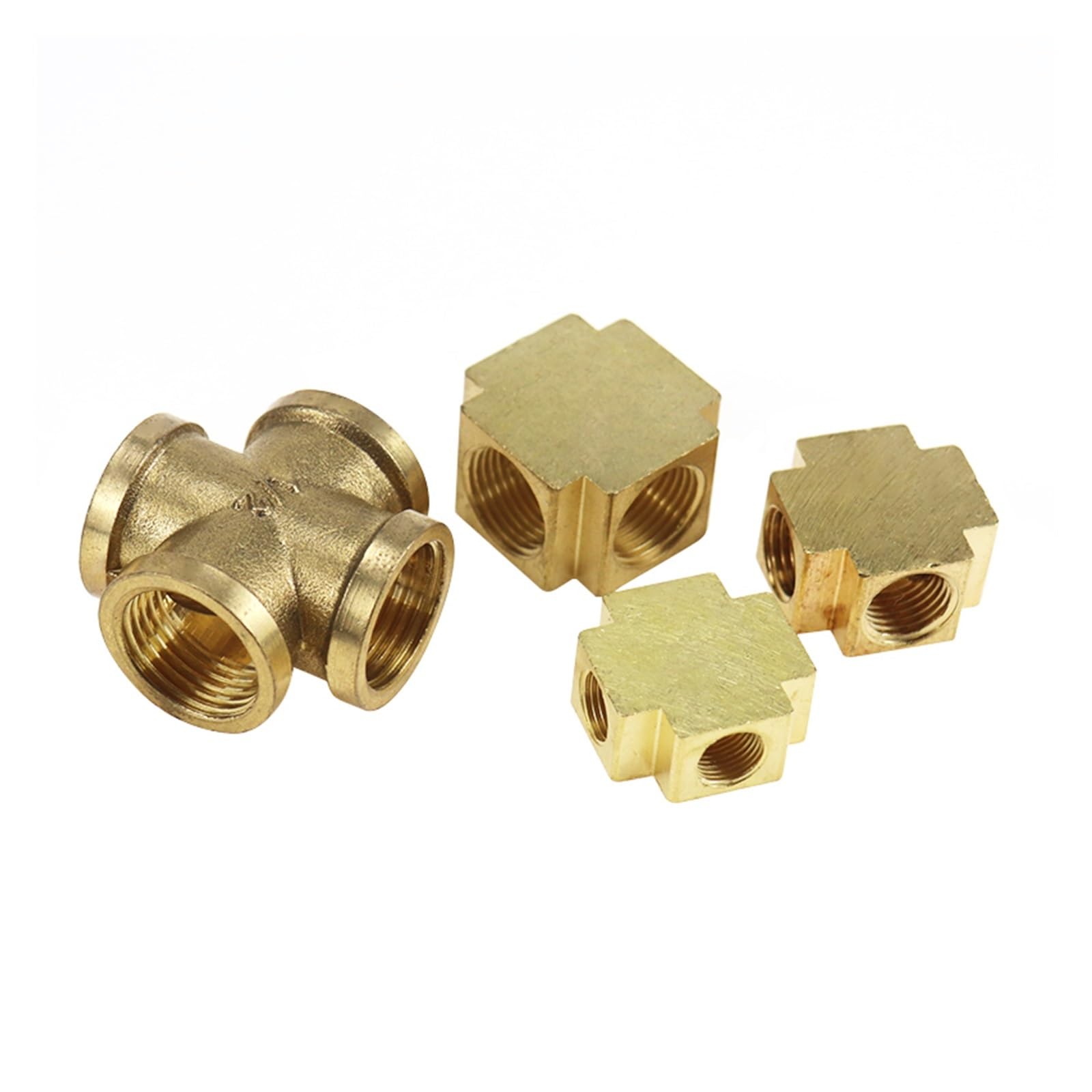 SSIMOO 1 Uds. Accesorios de fontanería de 1/8 "1/4" 3/8 "1/2" con rosca hembra de latón de cuatro vías cuadradas kindly (Color : DN10)