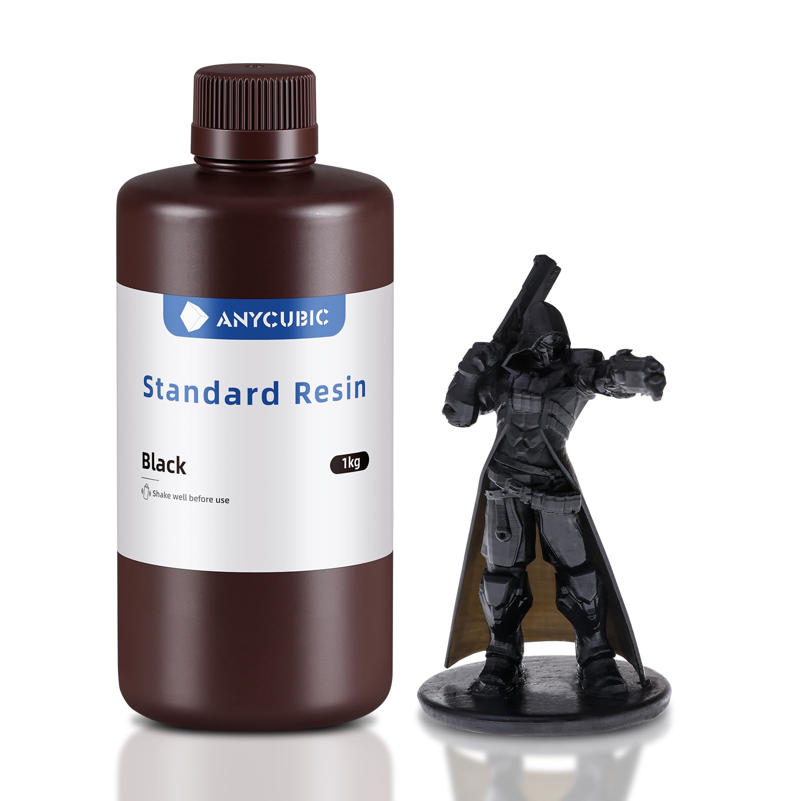 ANYCUBIC 3D Printer Resin, 405nm High Precision Fast Curing UV Photopolymer Resin for LCD 3D Printing, 1kg Black