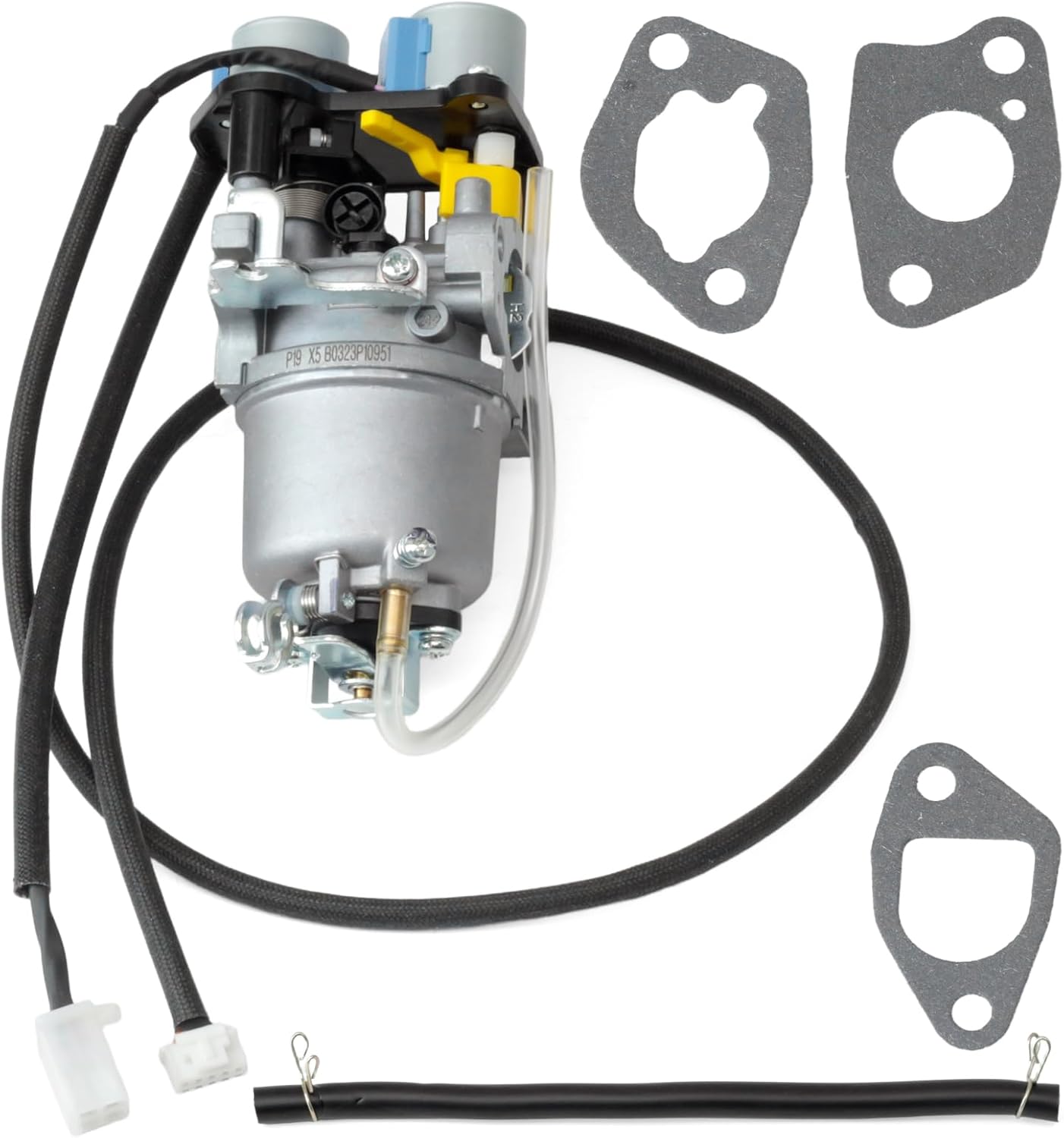 Huayi OEM Carburetor Compatible with Predator 5000 Watts Dual Fuel Inverter Generator 71367 70143 Carb Replacement with Gaskets Fuel Line