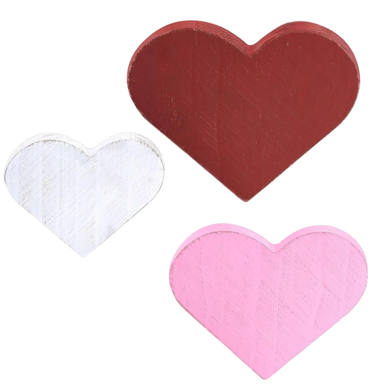 Buxuaaaa 3 / 4Pcs Heart Ornaments Valentines Day Decoration Wall Display Home Wedding Celebration Valentine Decoration