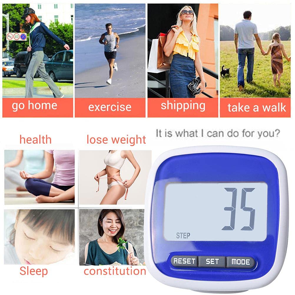 Podomètre de Marche, Compteur de Pas avec Capteur 3D, Distance Calorique et Réglage du Poids pour la Course à Pied, Le Fitness, la Randonnée