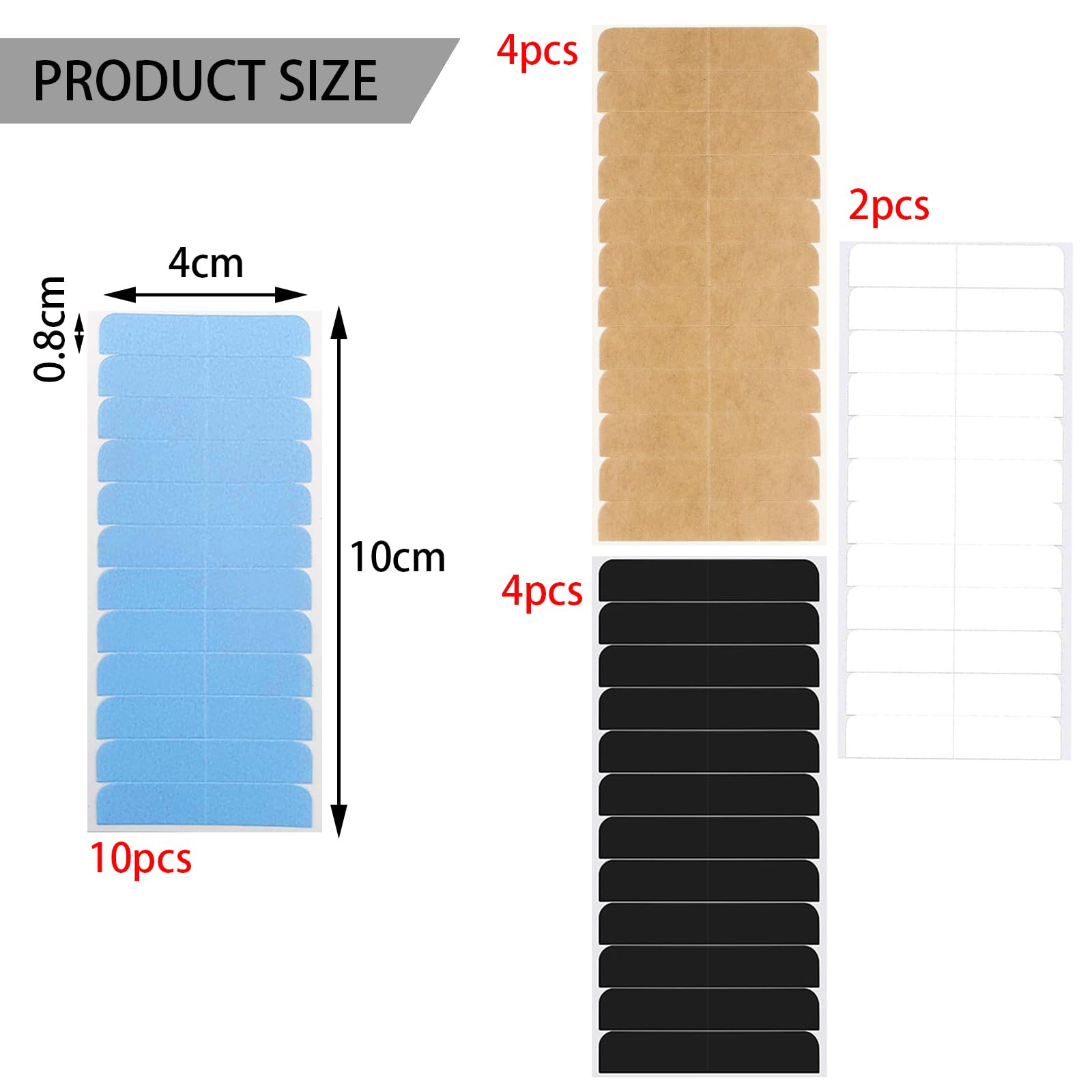DKDDSSS 240PCS Nastro Adesivo Per Extension Capelli, Nastro Biadesivo per Extension di Capelli, per la Sostituzione della Trama dei Capelli, 4 x 0,8 cm