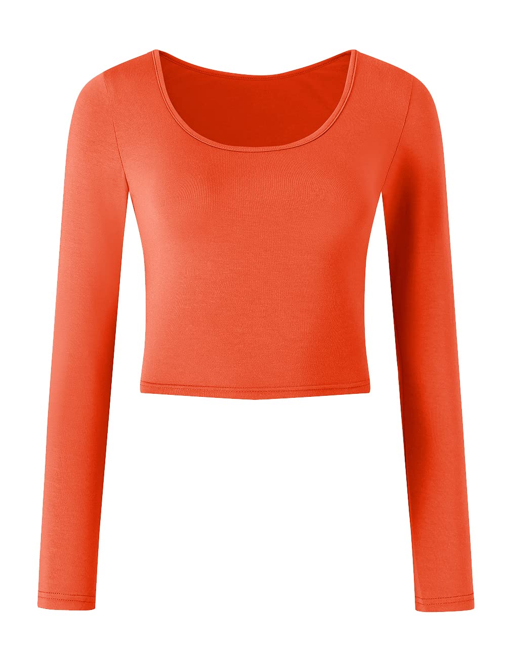 KindcallLightweight Basic Crop Tops Slim Fit Long Sleeve Workout Shirts for Women