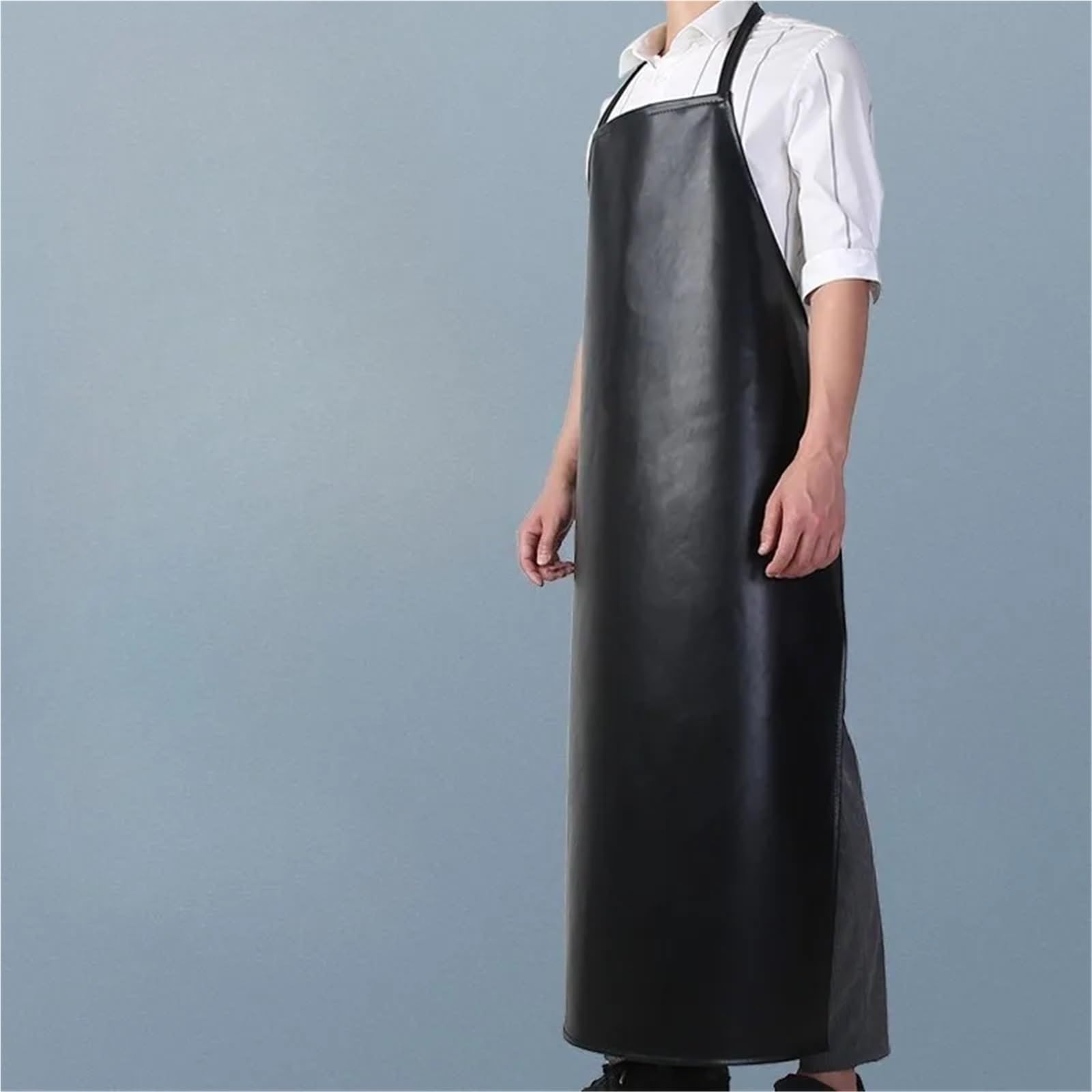 delantal cocina Use cintura extendida trabajo for adultos impermeable a prueba de aceite negro delantal cuero suave hombres mujeres cocina hogar