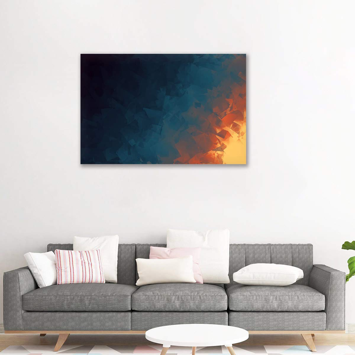 Impresión Del Cartel De La Lona De La Imagen Artística Abstracta Amarilla Oscura Azul Decoración Casera Moderna Arte De La Pared Pintura Decoración De La Sala De Estar (1,100_x_160_cm(Sin marco))