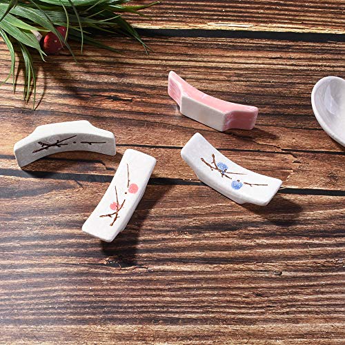 Japanese Style set of 4pcs Ceramic Chopstick Stand Rest Rack Spoon Fork Knife Holder Set - Thumbnail 5