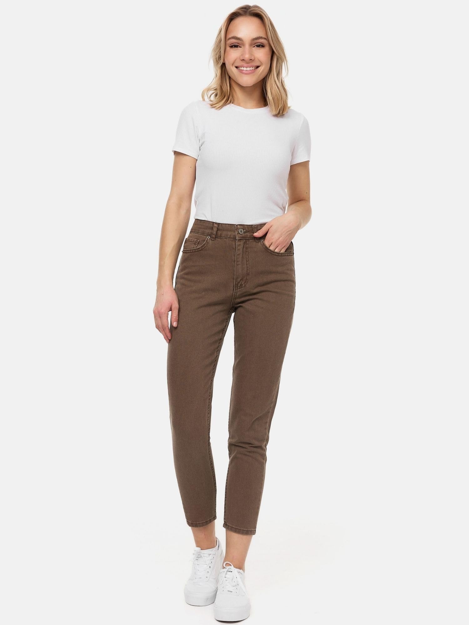 Tazzio Jeans da donna – Mom Fit a vita alta, vestibilità comoda, F129