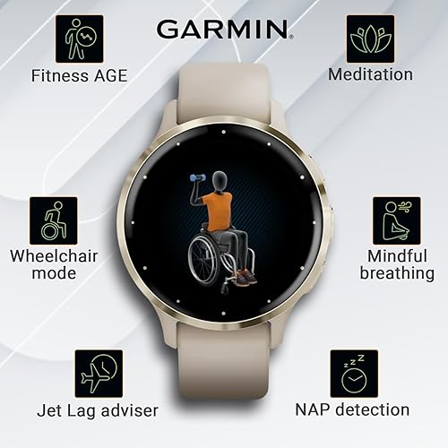 Miniatura 4 de Wearable4U Garmin Venu 3S Reloj inteligente con GPS AMOLED con pantalla AMOLED de 1.61 pulgadas, características avanzadas de bienestar y fitness,