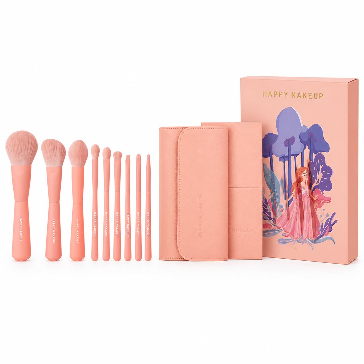 Set di Pennelli per il Trucco, 9 Pezzi