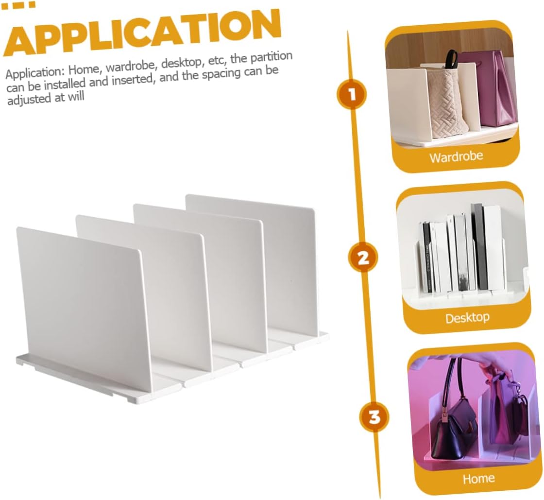 Plastic Closet Shelf Dividers for Organization Book Divider for Closet Shelves and Library Use Flexible Storage for Clothing and Accessories