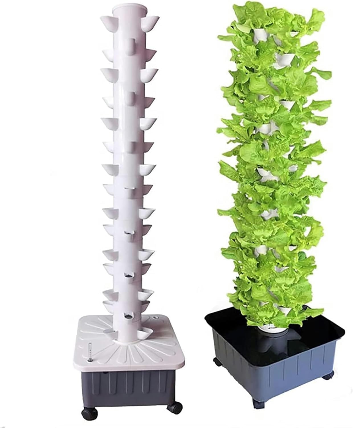 Hydrokulturanbau für den Garten in vertikalen Türmen, zum Anbau von Kräutern, Obst und Gemüse, aerodynamische Gartenarbeit (1 Stück)