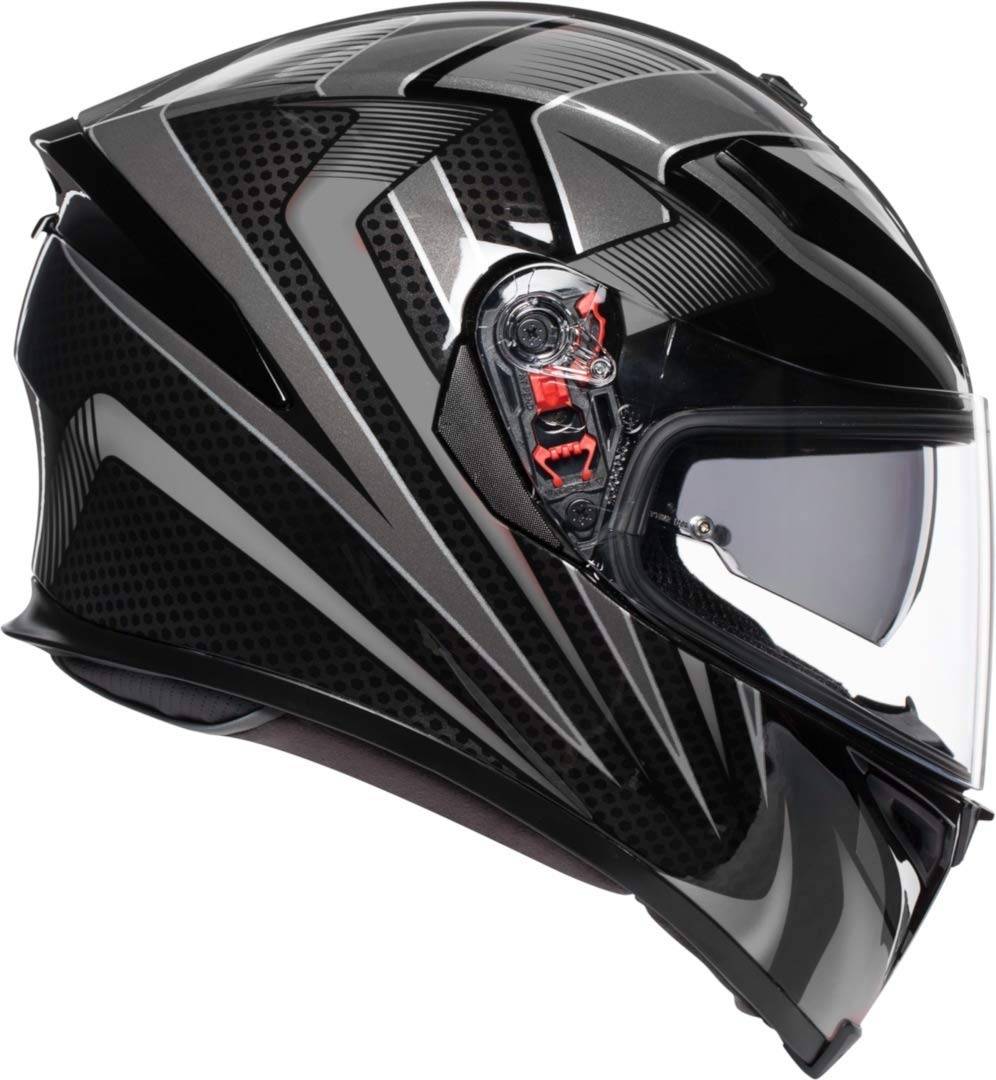 agv K5-S Hurricane 2.0 Black Silver Full Face Motorcycle Helmet Size L Automotive