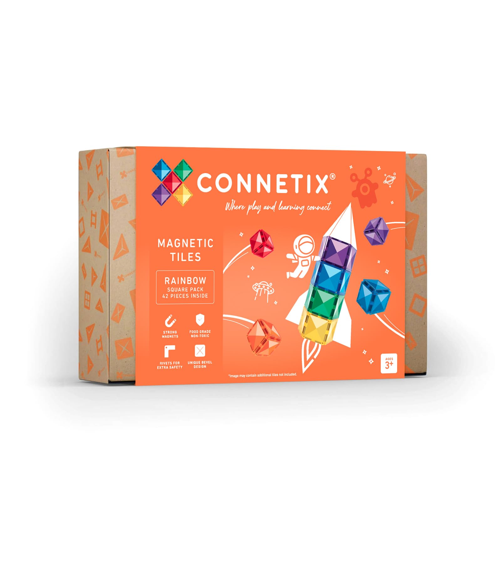 Connetix Rainbow Square Pack, 42 Pieces