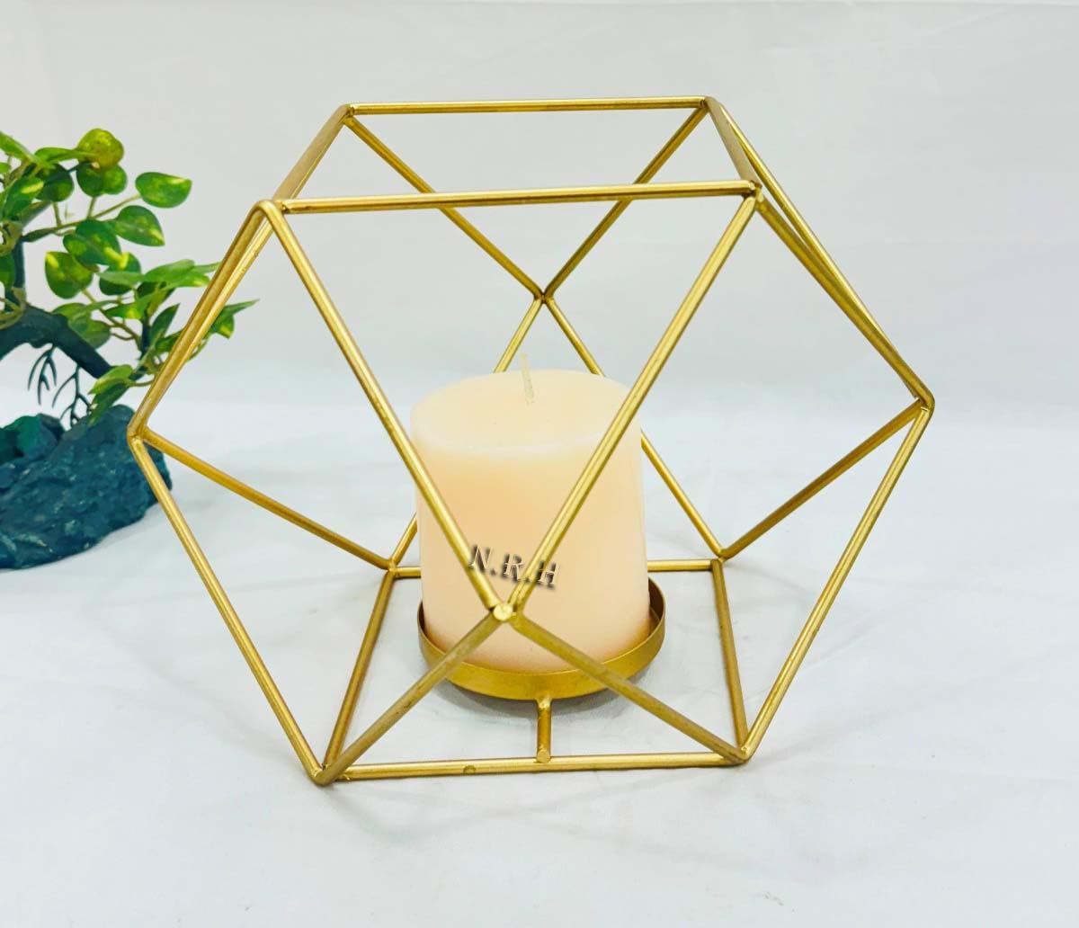 Portavelas de diamante hecho a mano con diseño geométrico para bodas, fiestas, chimenea, decoración de mesa