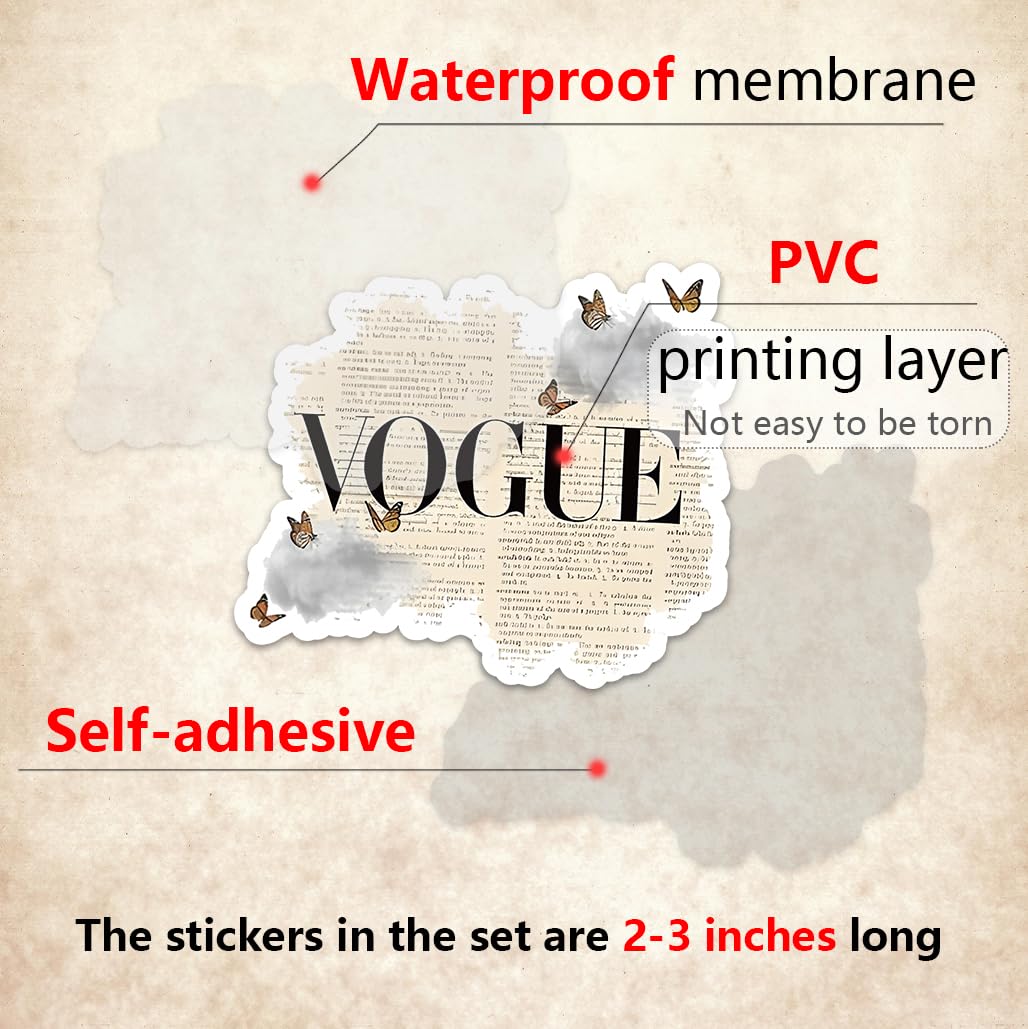 Amitorfo 120 Pcs Vintage Aesthetic Stickers, Neutral Beige Scrapbook & Journal Stickers - Image 3
