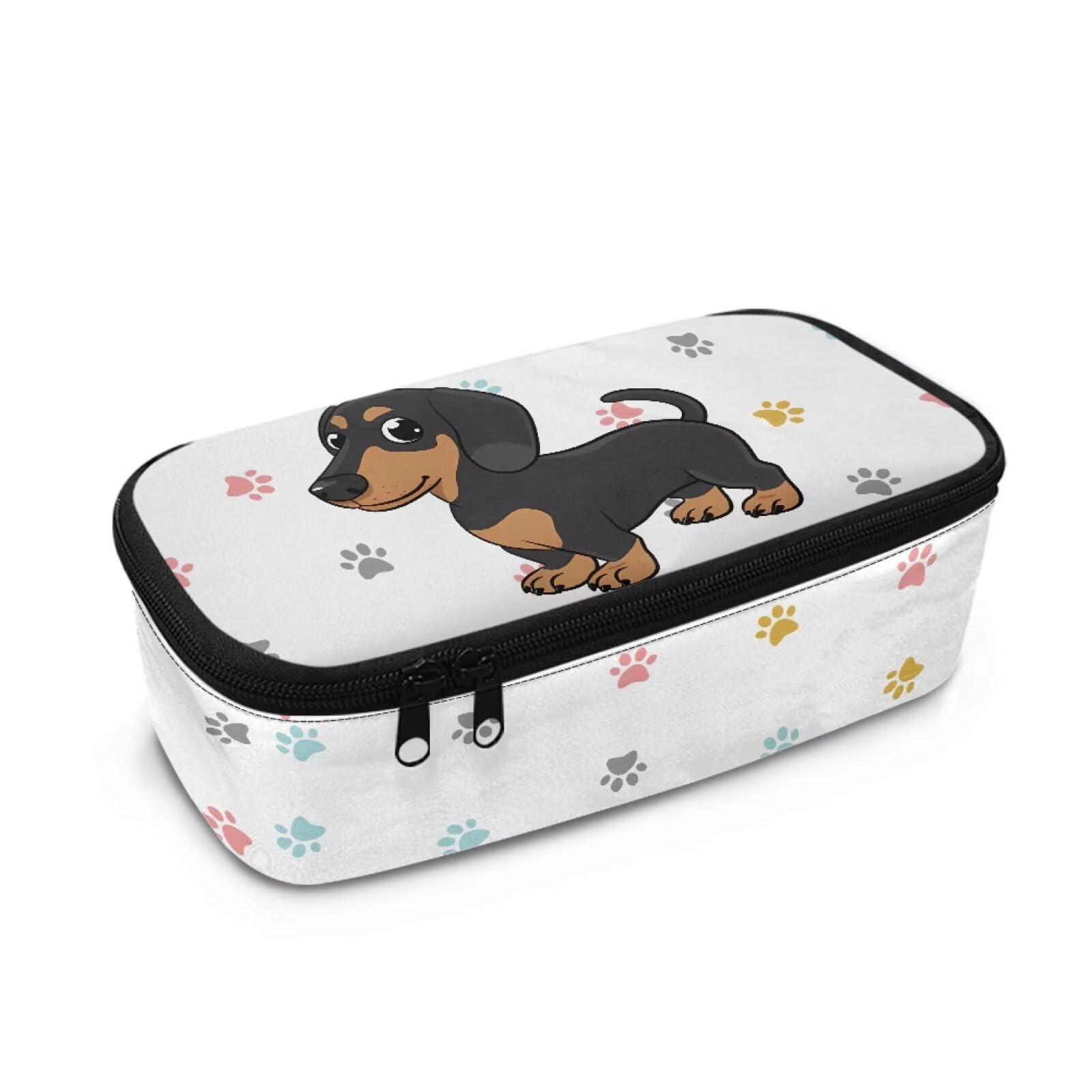 Howilath Kids Dachshund Big Pencil Case for Girls Secondary School Pencil Pouch Dog's Paw Teenages Primary School Stationery Storage Bag — image 1