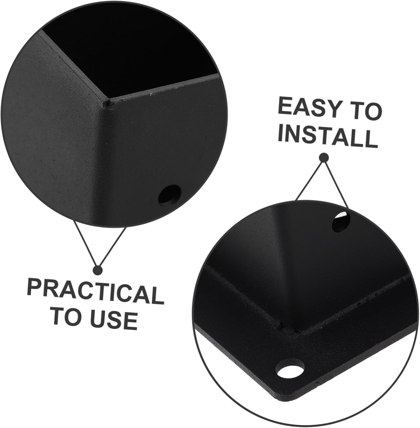 NUOBESTY Metal Square Post Base Bracket for Fence and Pavilion Support Heavy Duty Galvanized Steel Easy Installation Suitable for Deck and Railing 2-Pack