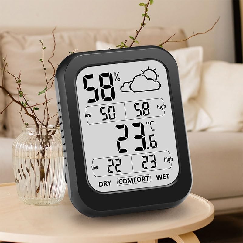 ABS Indoor Large Screen Household Temperature Humidity Meter with The Weather