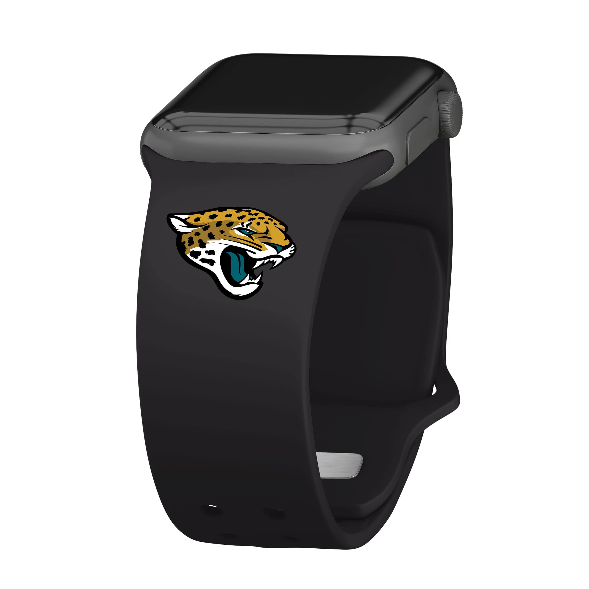 Game Time Jacksonville Jaguars Silicone Sport Watch Band Compatible with Apple Watch (38/40/41mm Black)