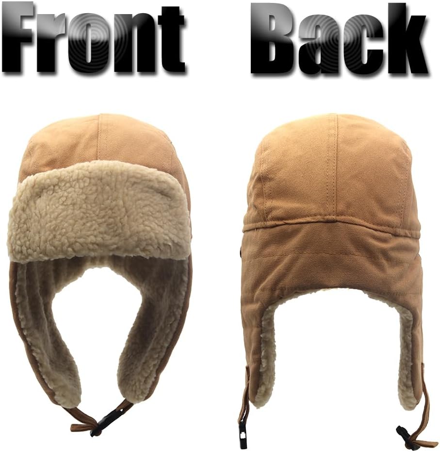 Vintage Aviator Hat and Goggles Trooper Trapper Pilot Cap Fur Ear Flaps for Adult Men Women - Image 3