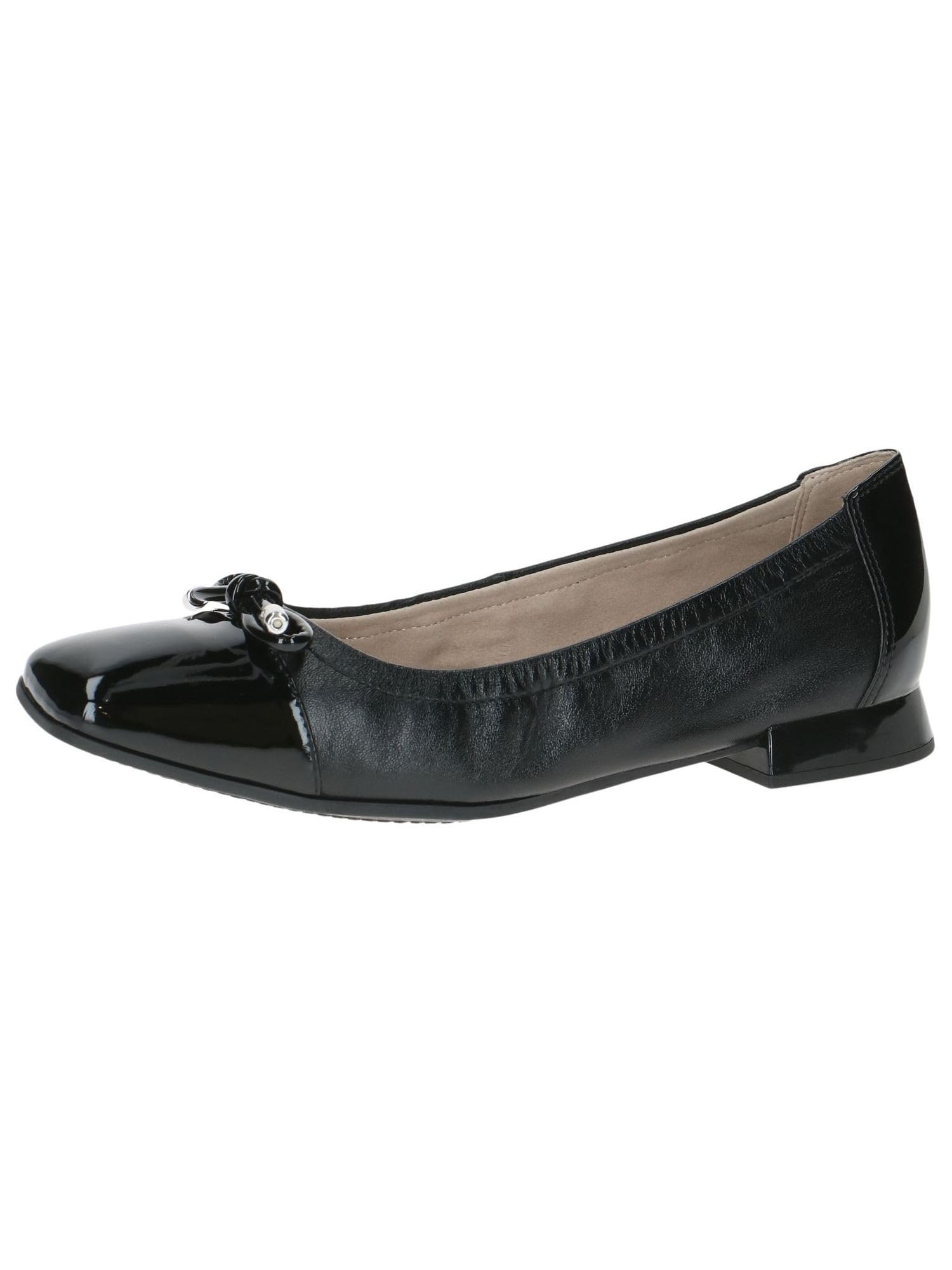 CAPRICE Women's Ballet Flats with Bow Elegant, Black (Black Comb I), 5 UK