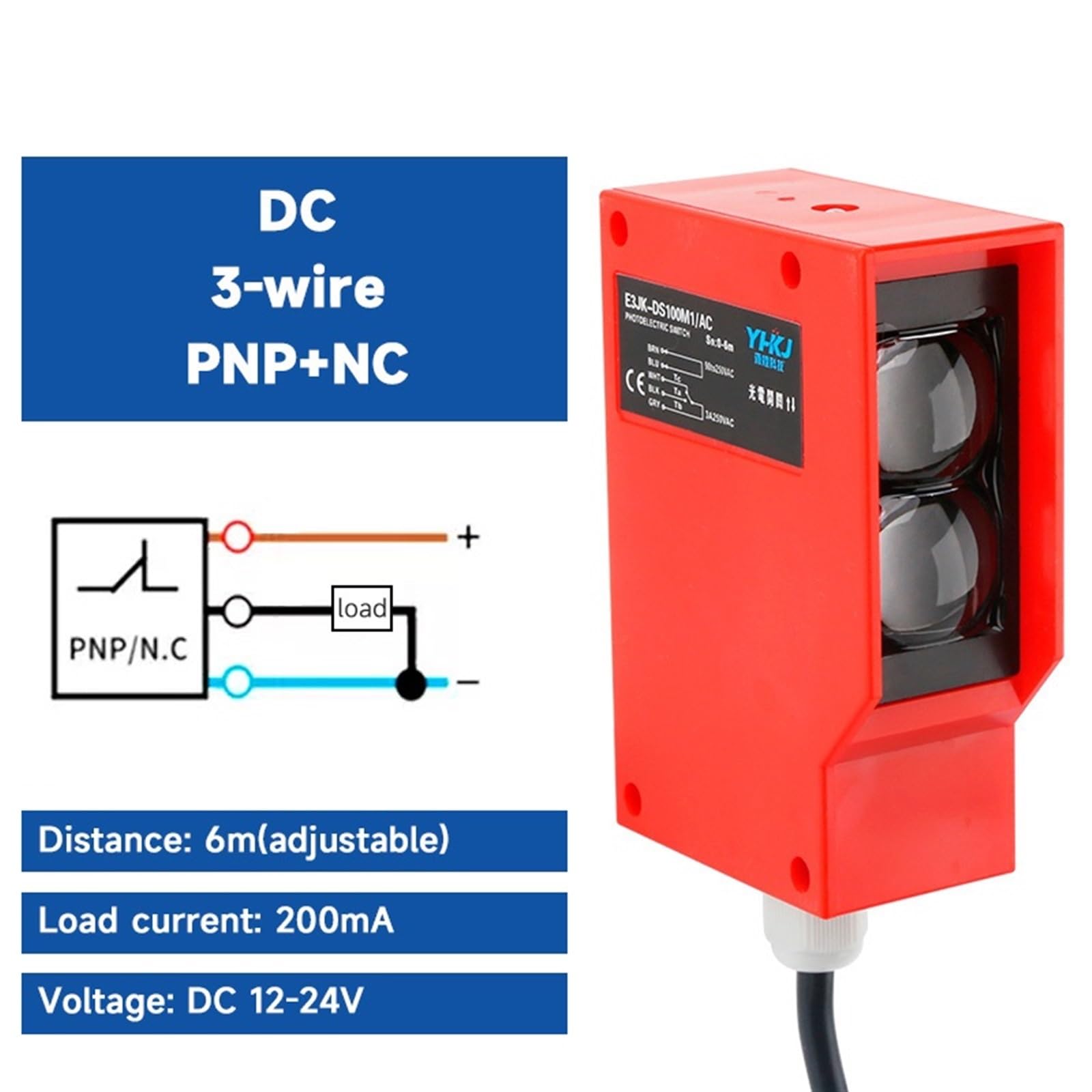 SCHNEIDER ELECTRIC / TELEMECANIQUE XS630B1NAL2 INDUCTIVE PROXIMITY SENSOR, 8MM-15MM, 12VDC-48VDC