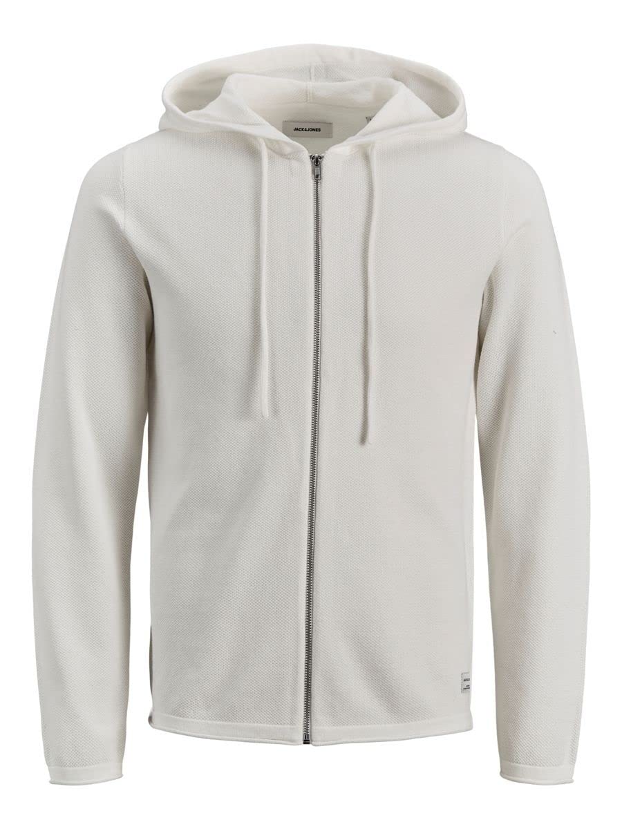 Jack & Jones Men's Cloud Dancer Jjehill Knit Cardigan Noos Sweater, Large