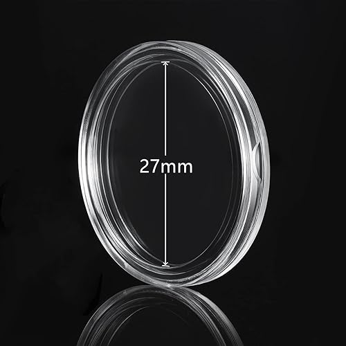 Miniatura 3 de MUDOR Cápsulas de monedas de 1.063in, 100 soportes para monedas con funda, caja de almacenamiento de monedas para colección de monedas, suministros