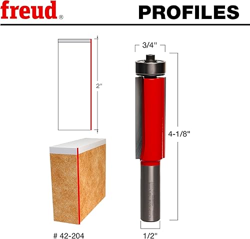 Miniatura 26 de Broca de fresado de 2 ranuras con mango de 1/4 de pulgada Freud 42-080 7/8 de pulgada de diámetro