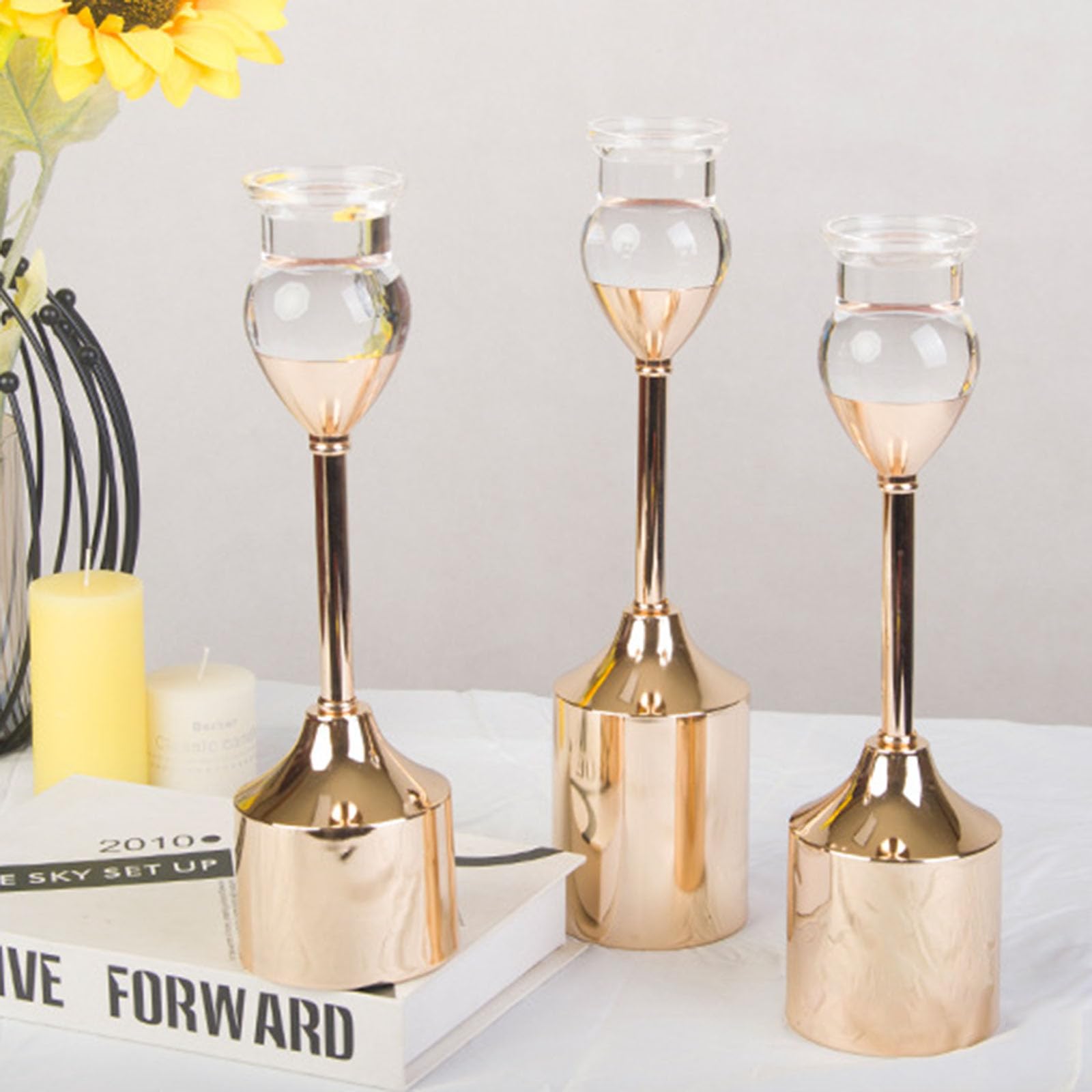 Bougeoir Holde en fer forgé en acrylique pour décoration de table de salle à manger pour la maison, un mariage, une fête d'anniversaire, une fête