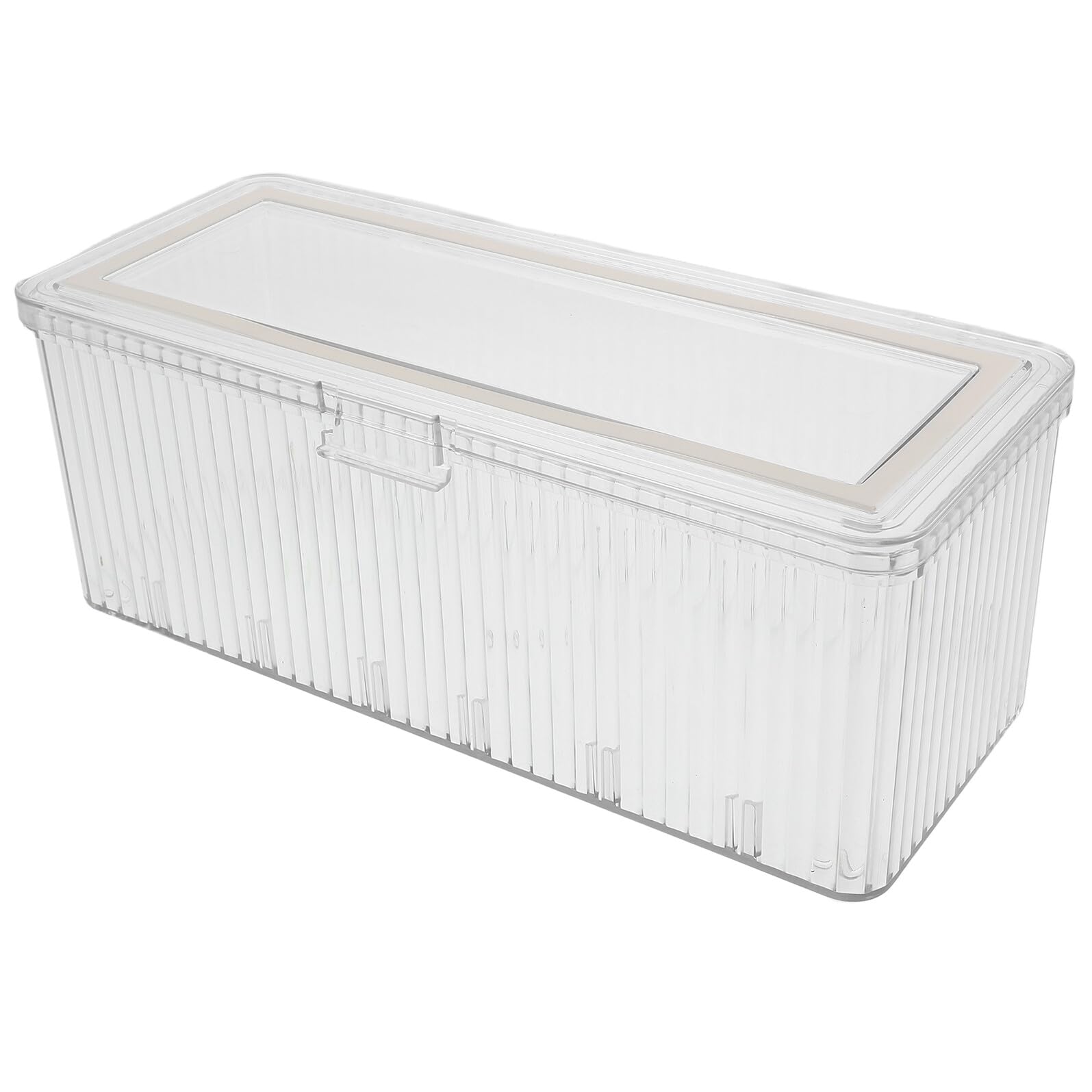 JVNALwnkv Storage Bins，Plastic Bins ，Acrylic Jewelry Organizer Box with Flip Lid, Compartment for Necklaces Earrings Rings