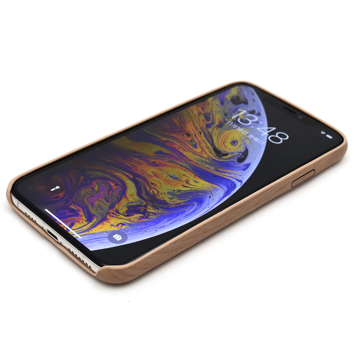 Amazon.co.jp: PLATA iPhone XS Max 木目調 背面型 スマホケース