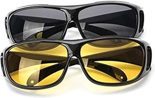 2 PCS Car Anti Glare Driving Glasses Night-Vision Glasses Protective Gears Sunglasses Night Vision Drivers Goggles